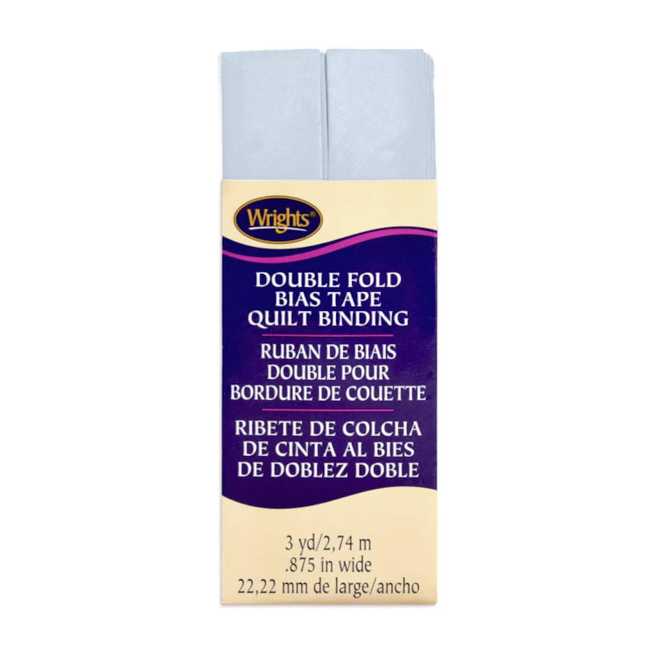 7/8" Light Blue Double Fold Bias Tape Quilt Binding - 3 Yards